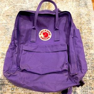 Purple fjallraven kanken backpack